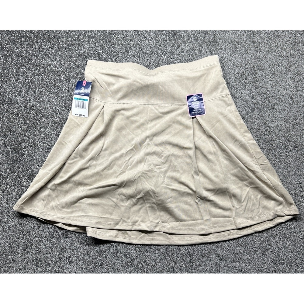 IZOD Girls School Uniform Skirt Size 16 Regular Beige Moisture Wicking Skort